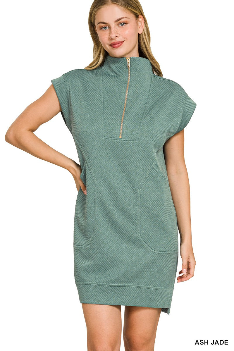 On the Move Zip Mini Dress