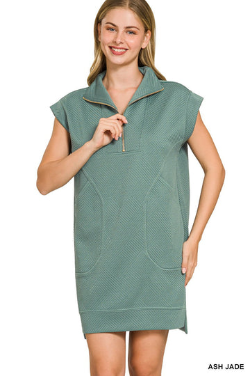 On the Move Zip Mini Dress
