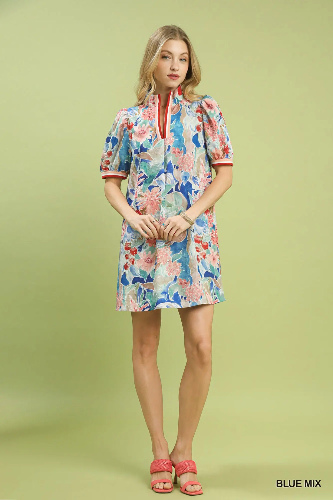 Blue Mosaic Midi Dress
