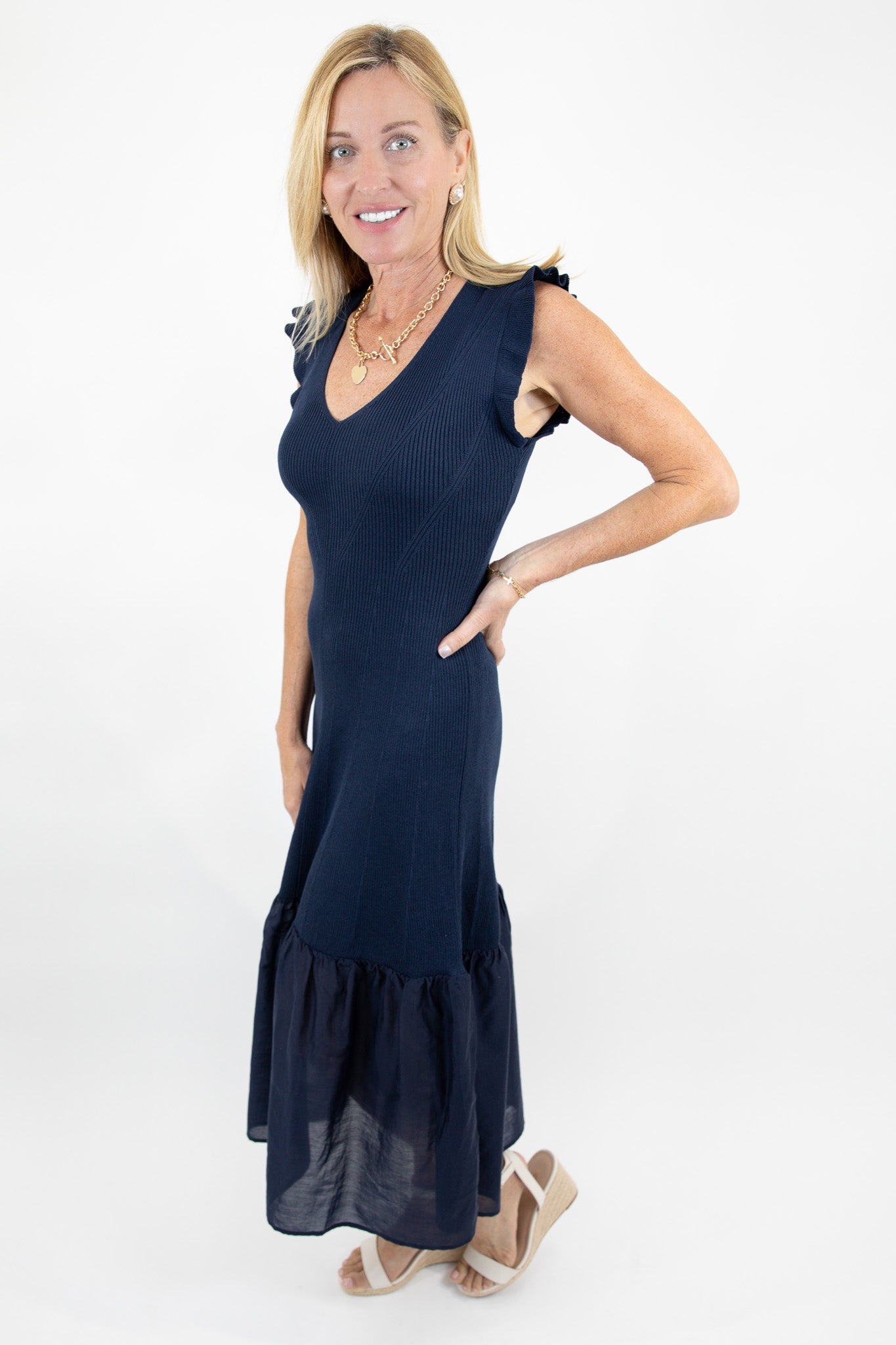 Indigo Ivy Tiered Midi Dress