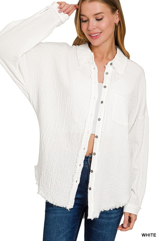 Cloud Cotton Gauze Button Shirt