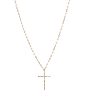 Pearl Cross Chain Necklace