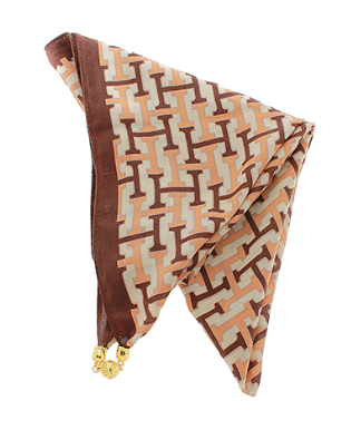 Metal Magnet H Print Scarf Necklace