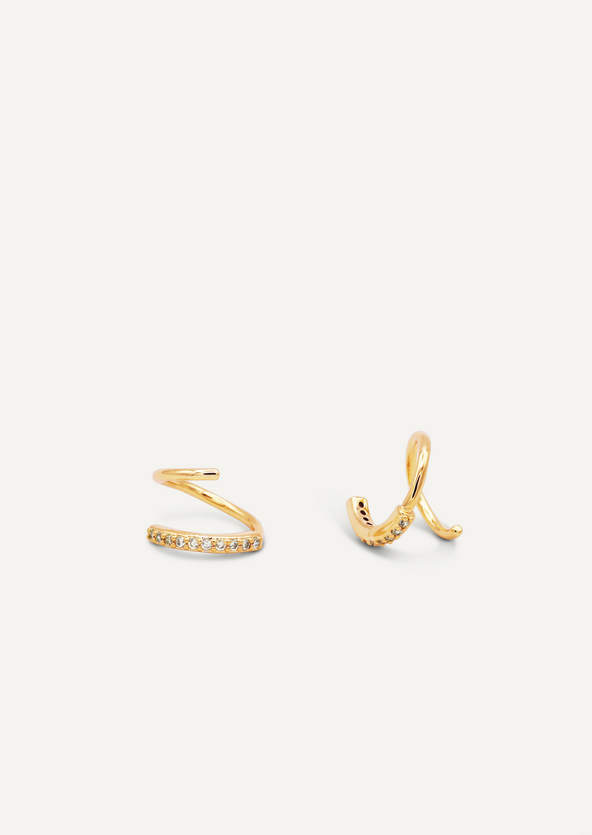Pave Spiral - Gold Earrings